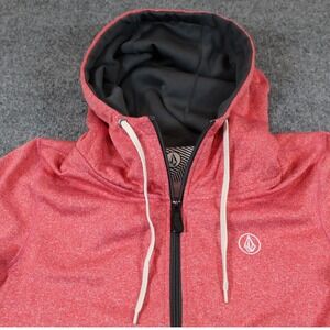 Volcom Colorblock Zip Up Hoodie Jacket Pink Grey Thumbholes‎ Size SP